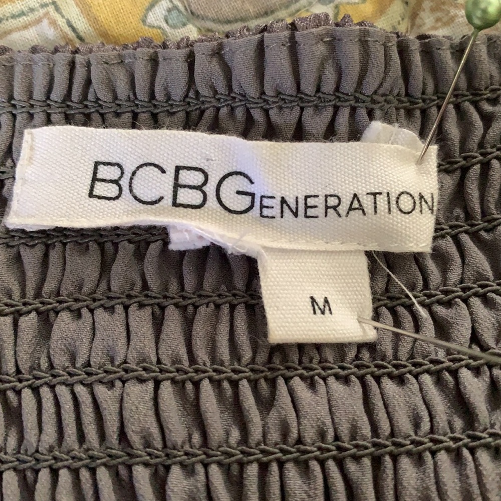 Bcbgeneration Slate Gray Strapless Mini Dress M - image 6
